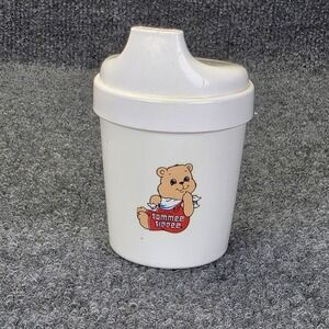 Vintage Tommee Tippee Sippy Cup 1987 Playskool Baby Inc White 6 Oz Teddy Bear